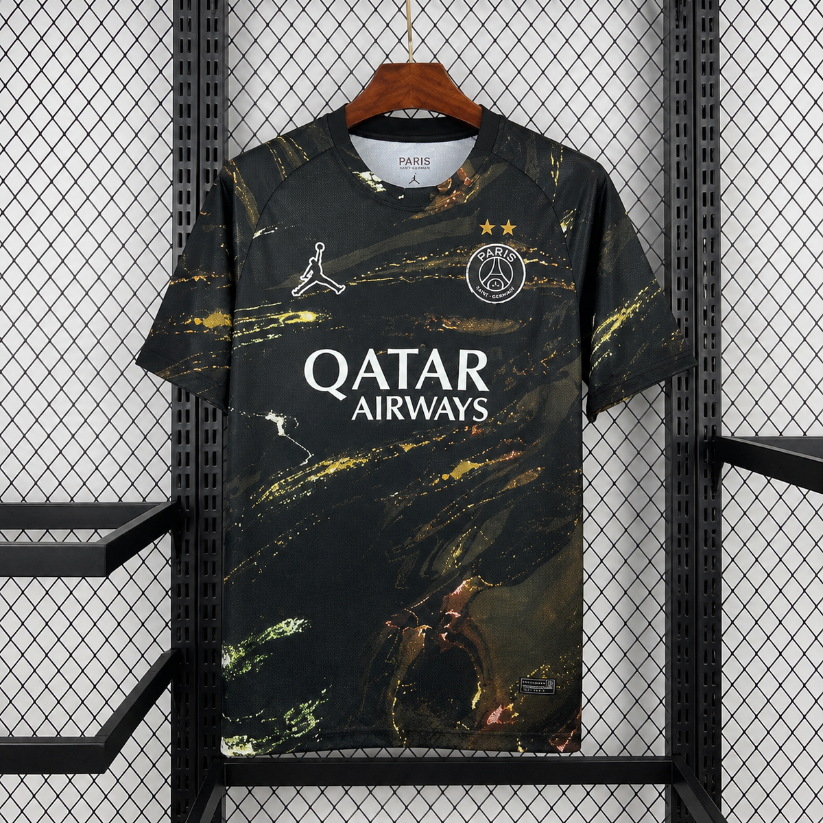 Maillot PSG 2 Étoiles Noir